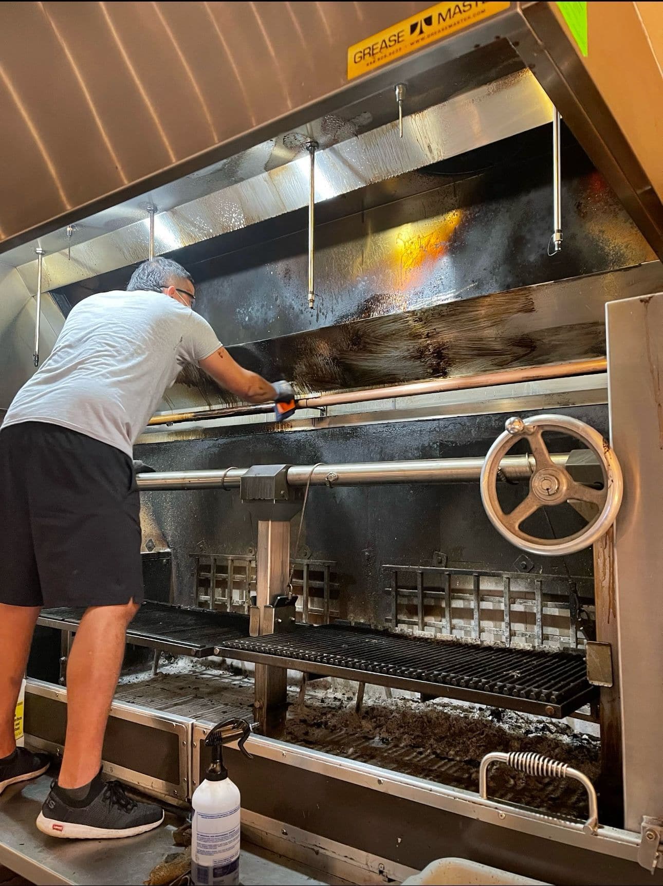 a commercial kitchen hood before cleaning by Magic Cleaning