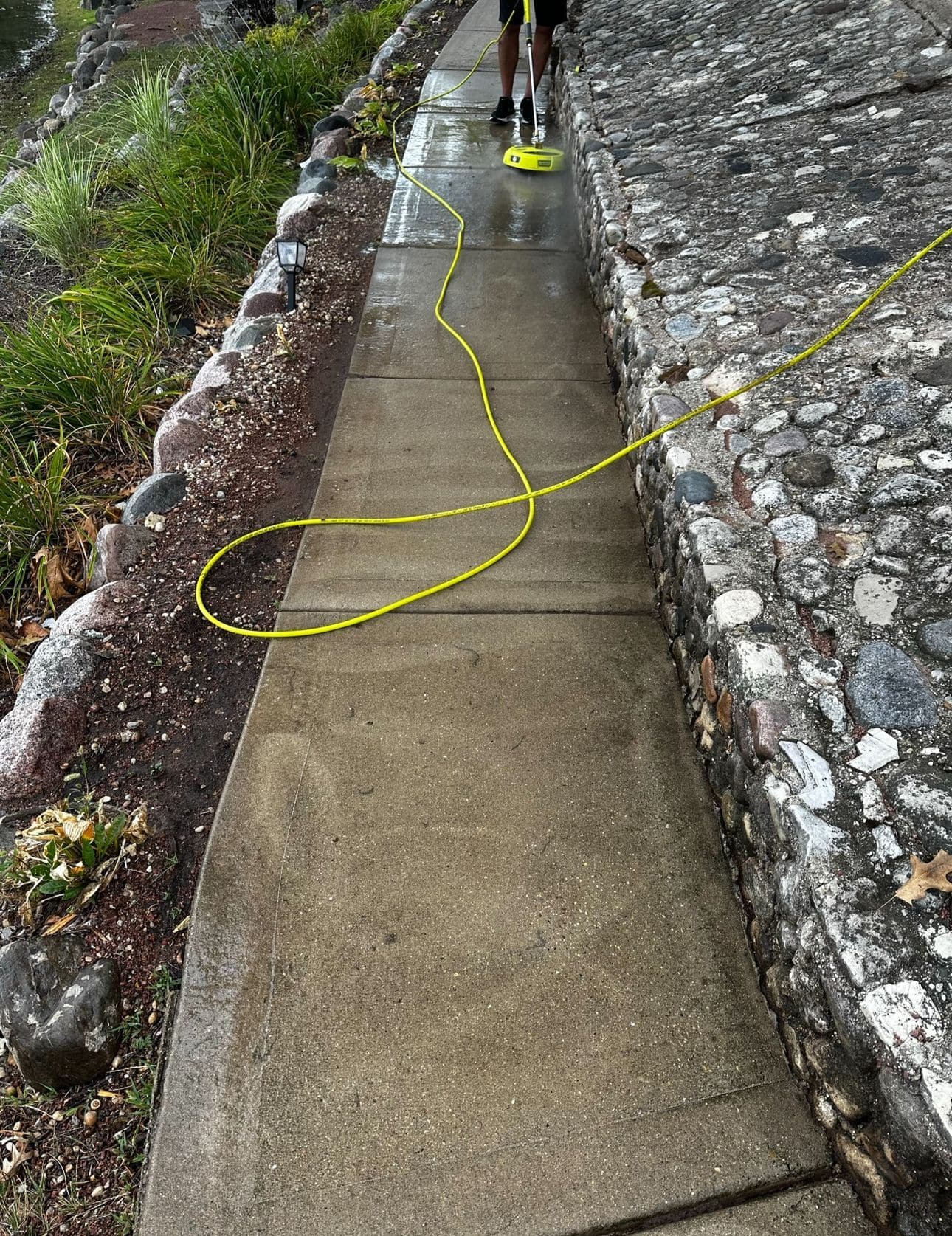 a walkway before cleaning by Magic Cleaning